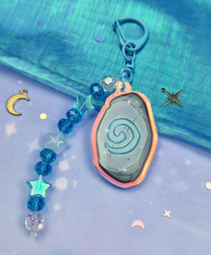 Stone of Hearth | Acrylic Keyring | WoW Inspired | Fantasy Keychain | Gamer Gift