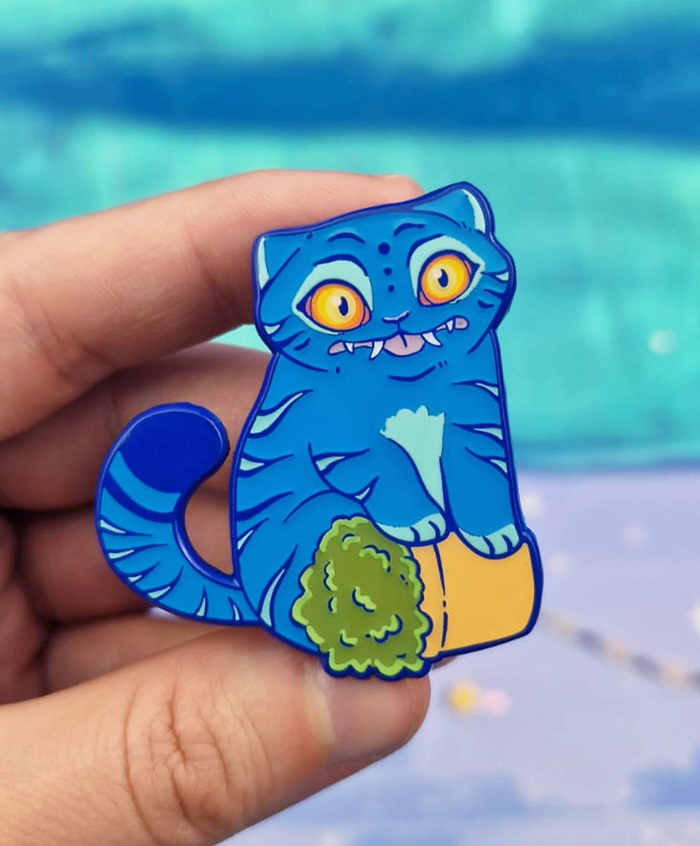 Tiger & Crow Enamel Pin | Kpop Demon Hunters | Derpy Cat | Fantasy Lapel Badge