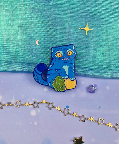 Tiger & Crow Enamel Pin | Kpop Demon Hunters | Derpy Cat | Fantasy Lapel Badge