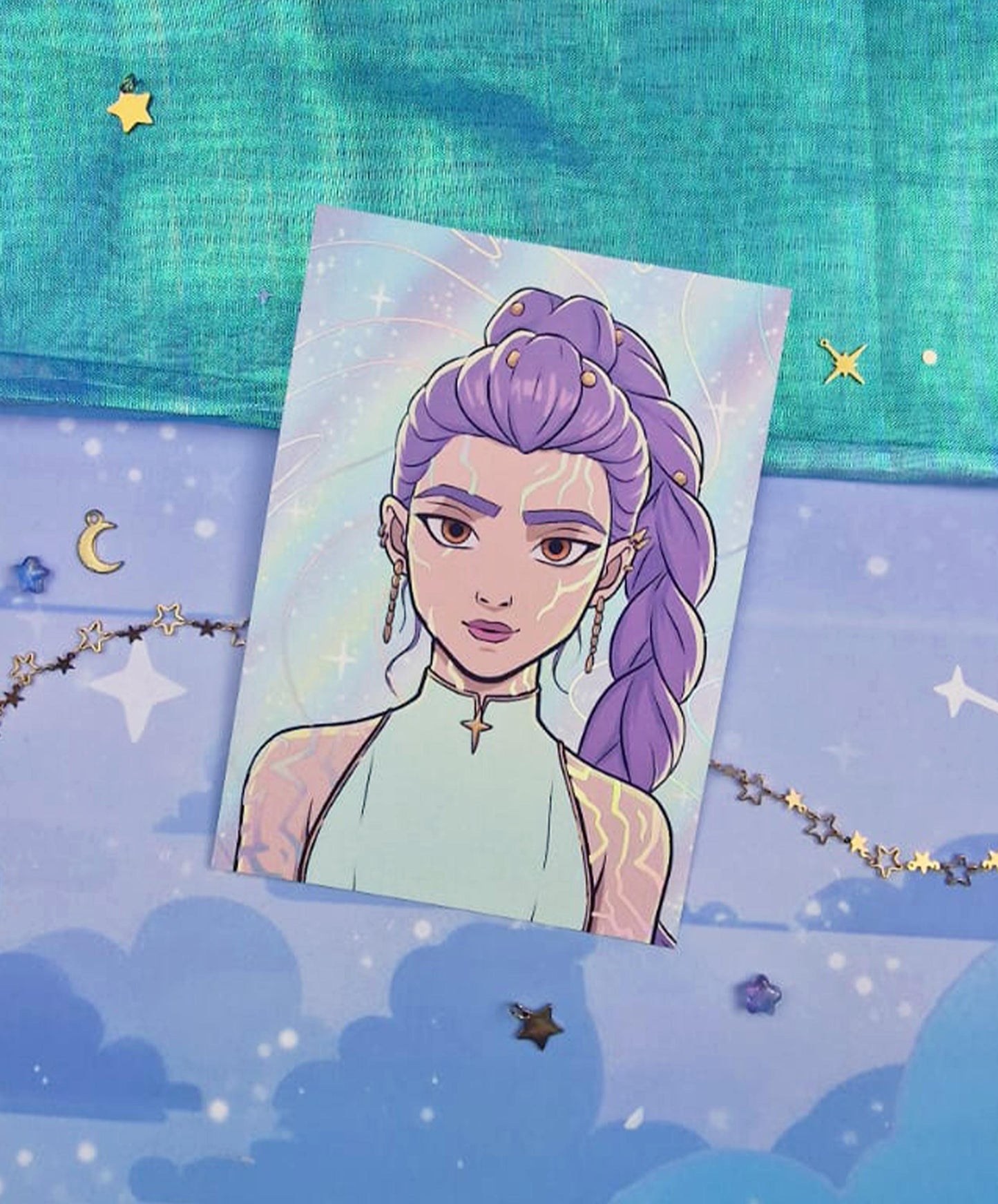 Rumi Holographic Art Print | A6 Soft Matte Foil Illustration | K-pop Fanart | Anime Stationery