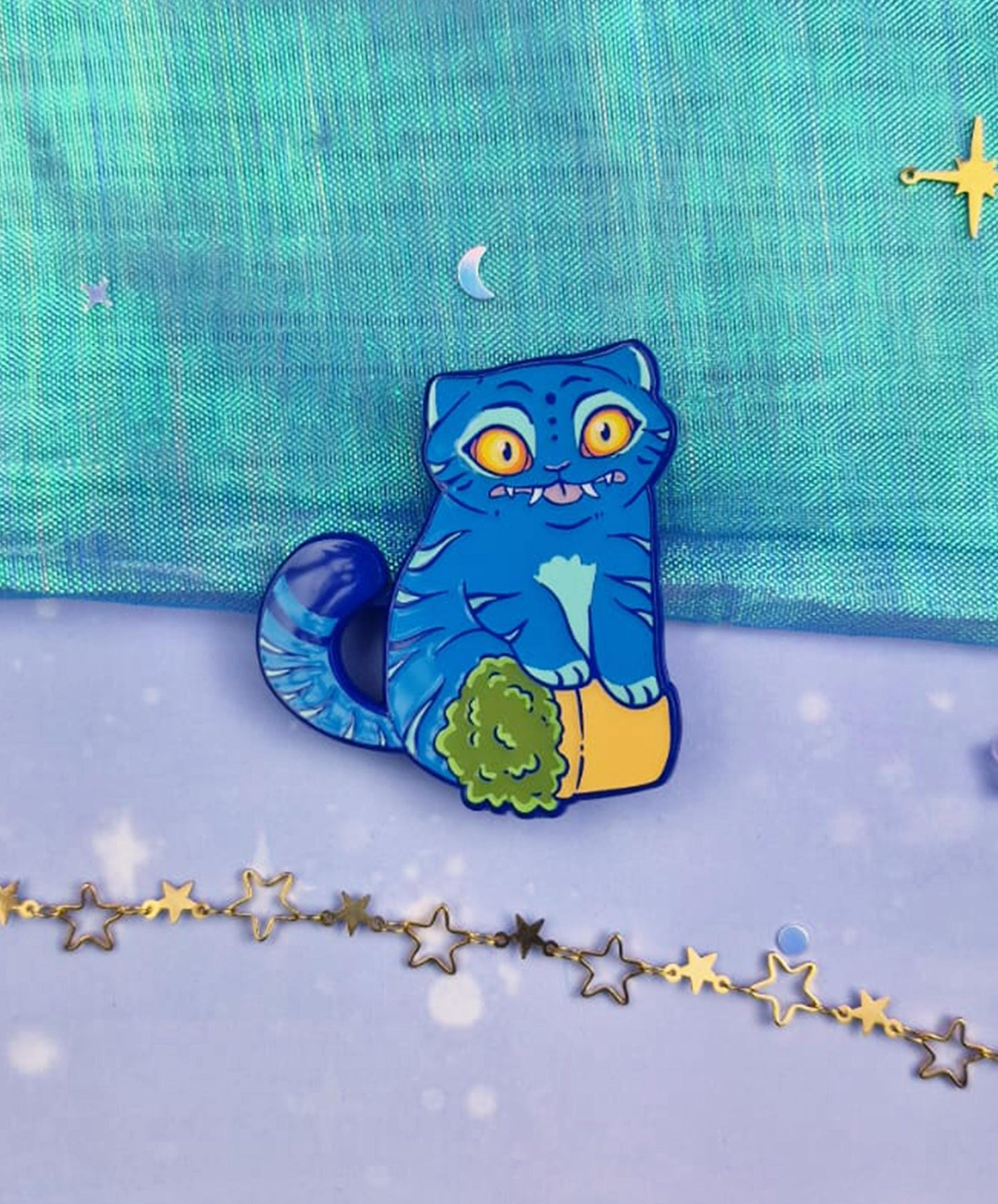 Tiger & Crow Enamel Pin | Kpop Demon Hunters | Derpy Cat | Fantasy Lapel Badge